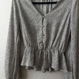 Sienna Sky Black and White Patterned Blouse